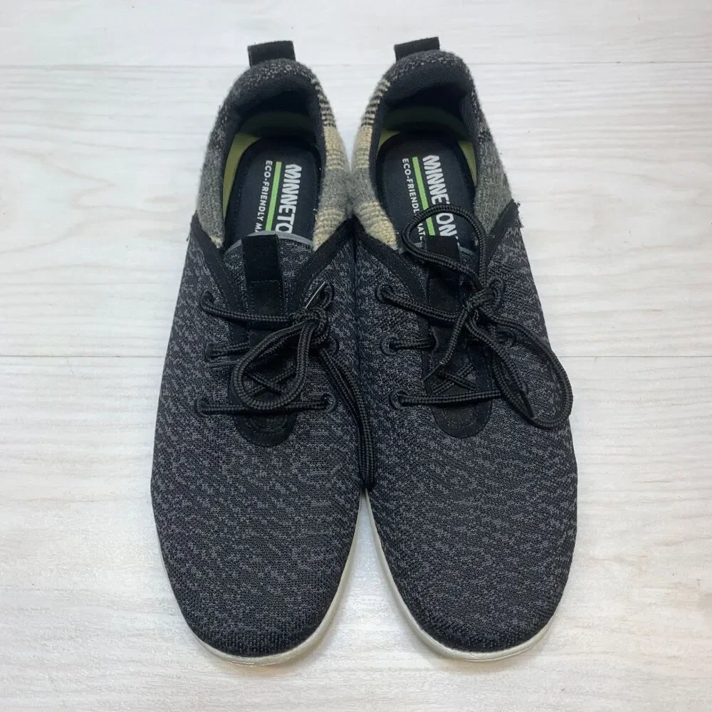 Minnetonka Men's Eco Anew Shoes‎ Size 13 Black Lace Up Comfort Sneakers